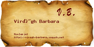 Virágh Barbara névjegykártya