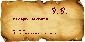 Virágh Barbara névjegykártya
